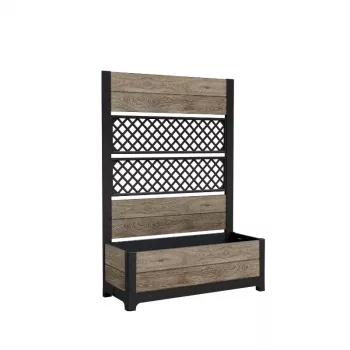 KETER Deco Tulip 110L 2-Rhombus Mesh Blumentopf Eschenholzton