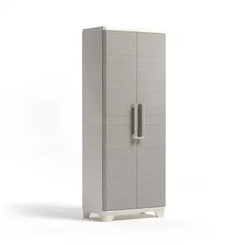 KETER Linear Wood Hochschrank 68x39x173cm hellbeige/hellgrau