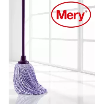 MERY Austauschbarer Mikrofaser-Bürstenkopf La Original 22cm 168gr mit Bürstengriff 140cm