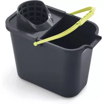MERY Rechteckiger Abfalleimer 12L mit Druckknopf grau
