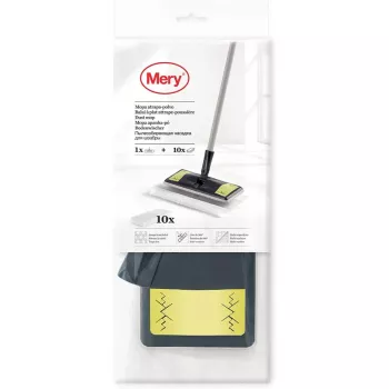 MERY Bodenbürste für Staubaufnahme Dust Mop 25,8x10,5cm mit 10 Tüchern 29,5x21,5cm