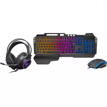 YENKEE YGS 01 INFERNO Gaming-Set 3-in-1 - Tastatur, Maus, Headset | Rainbow LED-Hintergrundbeleuchtung