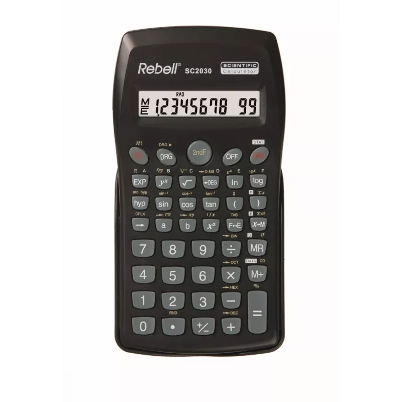 REBELL RE-SC2030 BX wissenschaftlicher Taschenrechner, 240 Funktionen, 2-zeiliges LCD, Schwarz