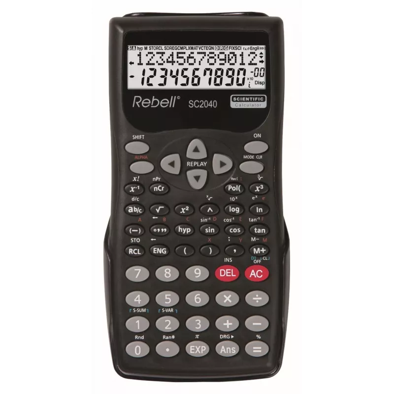 REBELL RE-SC2040 BX Wissenschaftlicher Taschenrechner, 240 Funktionen, 2-zeiliges LCD, Schwarz