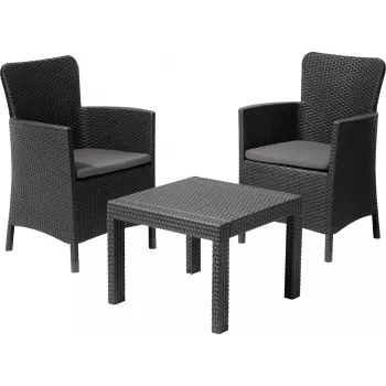 KETER Gartenmöbel-Set Salvador Balkon-Set grau