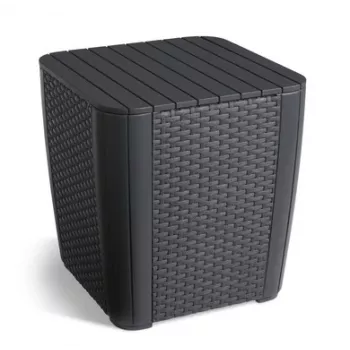 KETER Gartentisch/Aufbewahrungsbox Luzon Flat Wicker, grau