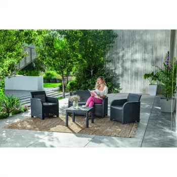KETER Gartenmöbel-Set Rosalie Set mit Tisch Classic grau
