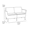 KETER Salemo 2-Sitzer Sofa braun