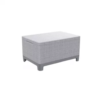 KETER Gartentisch/Aufbewahrungsbox Scandi Storage Table hellgrau/dunkelstahlgrau