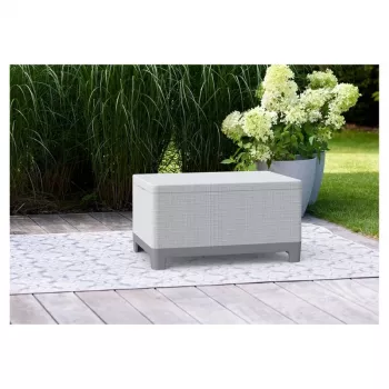 KETER Gartentisch/Aufbewahrungsbox Scandi Storage Table hellgrau/dunkelstahlgrau