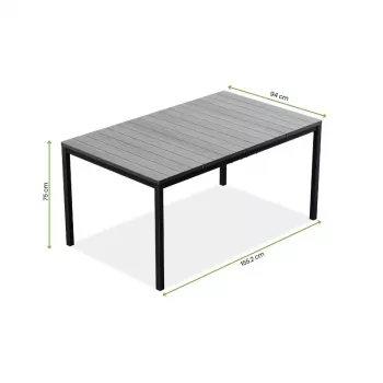 KETER Gartentisch Deco Porto Nova 160 Walnuss/Schwarz