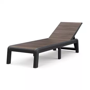 KETER Sonnenliege Deco Porto grau/walnuss