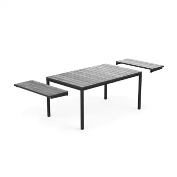 KETER Gartentisch ausziehbar Deco Porto Nova ausziehbar 160-240 grau/schwarz
