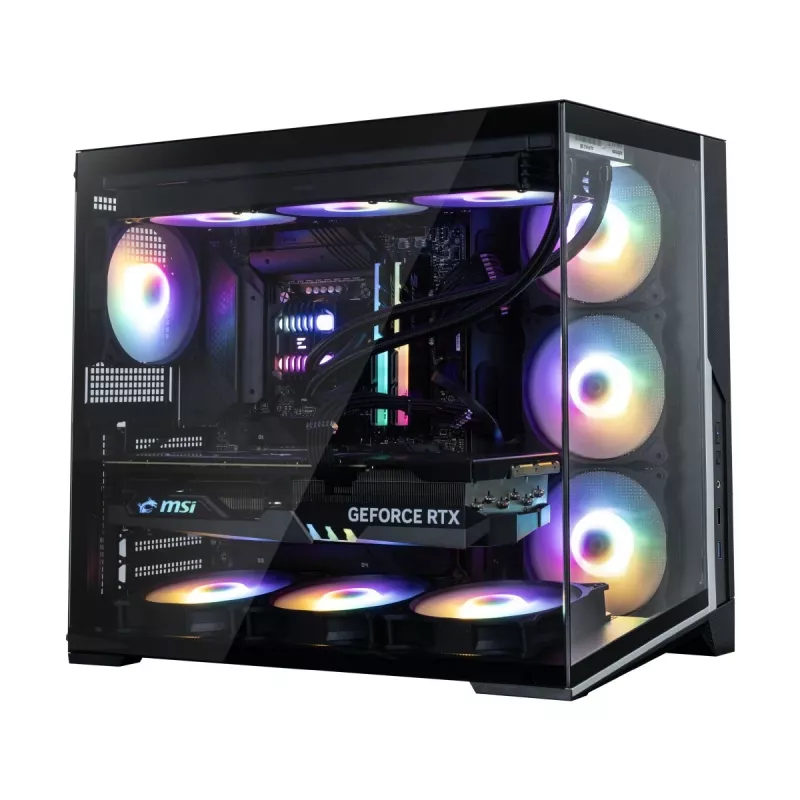 Zalman D40F, ATX Mid Tower PC-Gehäuse, 7 x 120mm FRGB-Lüfter, Schwarz