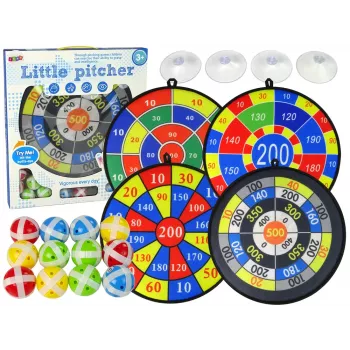 LEAN TOYS Spielset Dart 36 cm Schild mit Klettbällen
