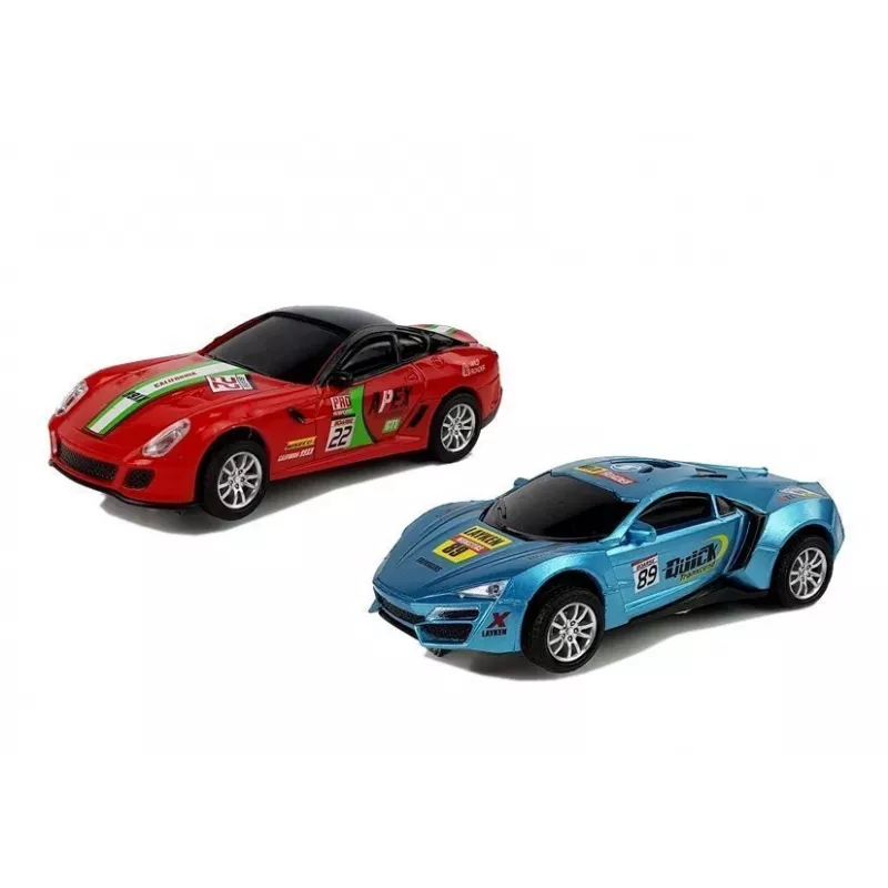 LEAN TOYS Rennstrecke 2 Autos Top Turbo Lichter 7,6 m lang