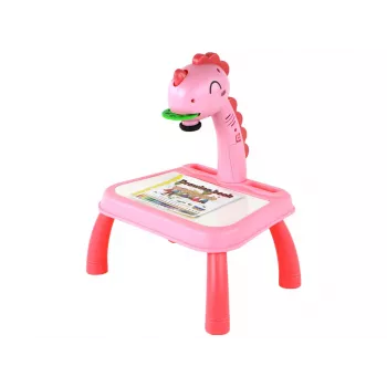 LEAN TOYS Whiteboard Projektor Projektor zum Zeichnenlernen Rosa Dinosaurier