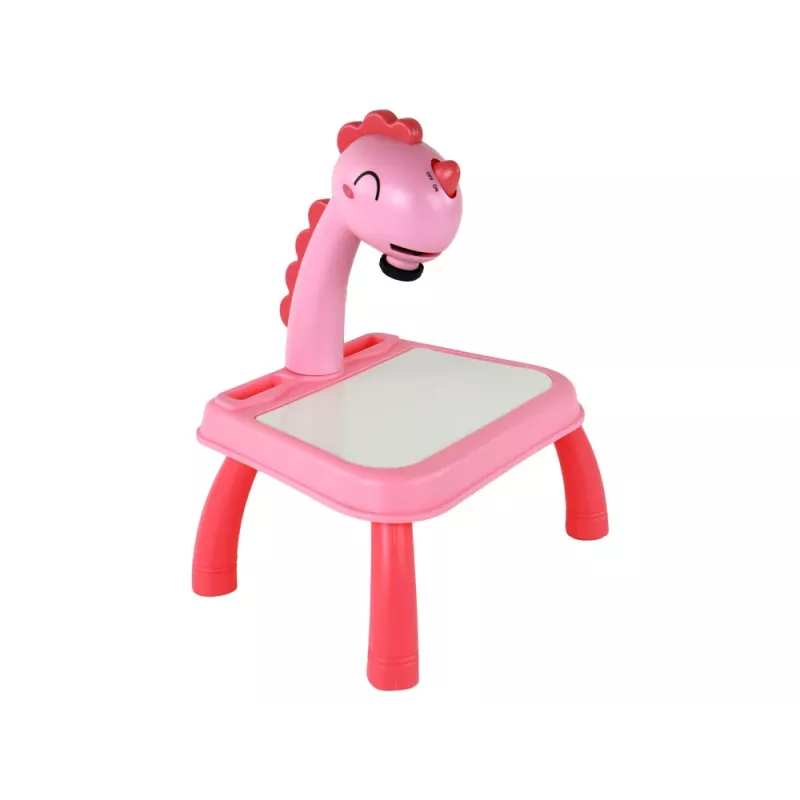 LEAN TOYS Whiteboard Projektor Projektor zum Zeichnenlernen Rosa Dinosaurier