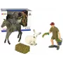 LEAN TOYS Tierfiguren-Set Pferd Grauer Hase Bauer