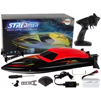 LEAN TOYS R/C Motorboot 2,4G Rot 35 KM/H