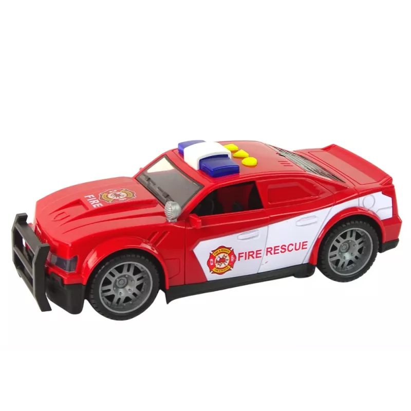 LEAN TOYS Feuerwehrauto 1:14 mit Licht und Sound, Rot