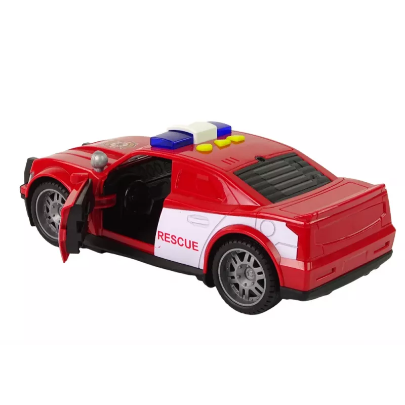 LEAN TOYS Feuerwehrauto 1:14 mit Licht und Sound, Rot