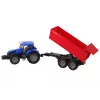 LEAN TOYS Traktor mit Anhänger Landwirtschaftliches Fahrzeug Bauernhof Blau