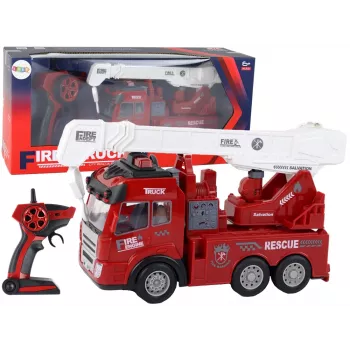 LEAN TOYS Feuerwehr mit Kran Fernsteuerungsmodell