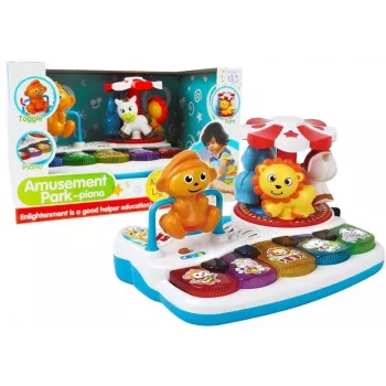 LEAN TOYS Buntes Klavier mit Tieren für Kleinkinder