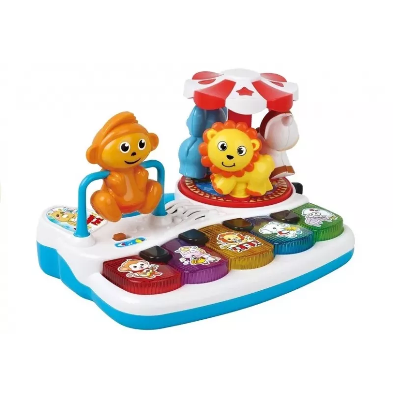 LEAN TOYS Buntes Klavier mit Tieren für Kleinkinder