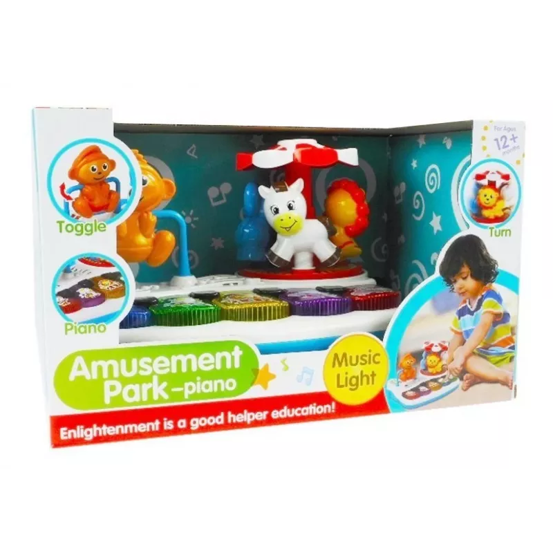 LEAN TOYS Buntes Klavier mit Tieren für Kleinkinder