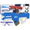 LEAN TOYS Große blaue Wasserpistole 750ml mit Schutzbrille