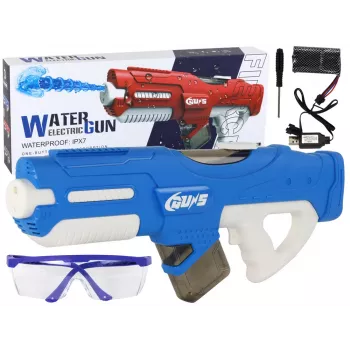 LEAN TOYS Große blaue Wasserpistole 750ml mit Schutzbrille