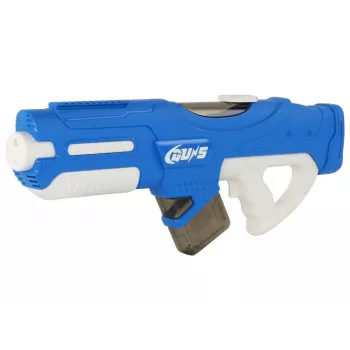 LEAN TOYS Große blaue Wasserpistole 750ml mit Schutzbrille