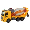 LEAN TOYS Betonmischer-LKW mit schwenkbarer Birne, Sound, Licht, Gelb, 1:16