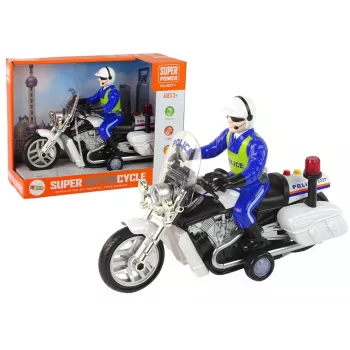 LEAN TOYS Polizei-Motorrad Motor Polizei Geräusche Lichter Polizeiauto
