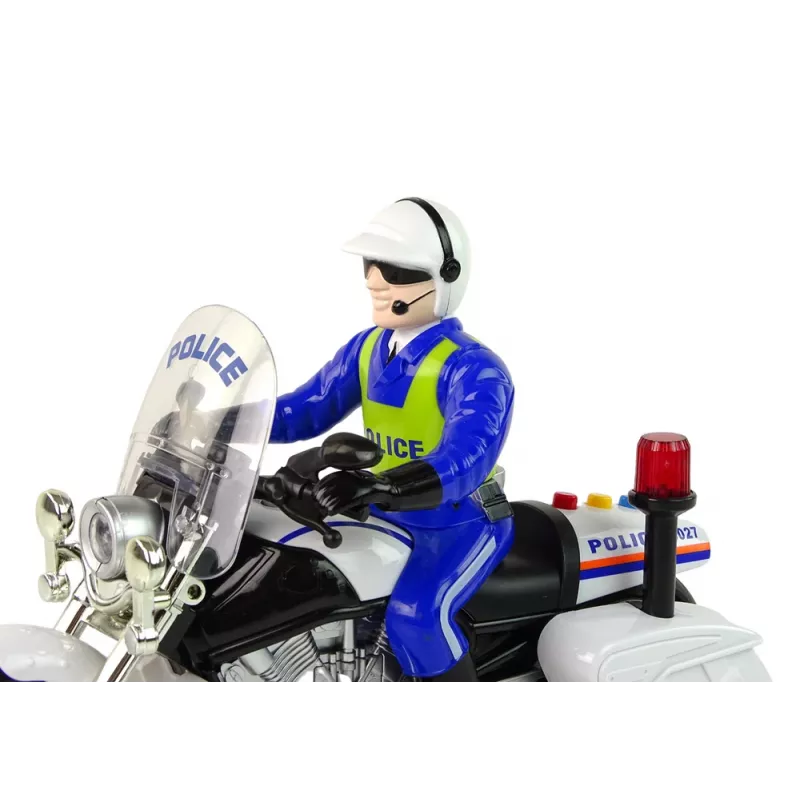 LEAN TOYS Polizei-Motorrad Motor Polizei Geräusche Lichter Polizeiauto