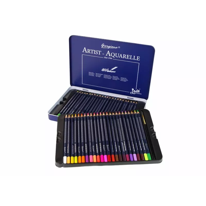 LEAN Set mit 48 Aquarellstiften in Metalldose