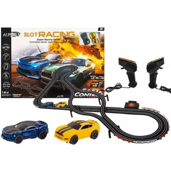 LEAN TOYS Rennstrecke 2 Autos Controller Slotcars