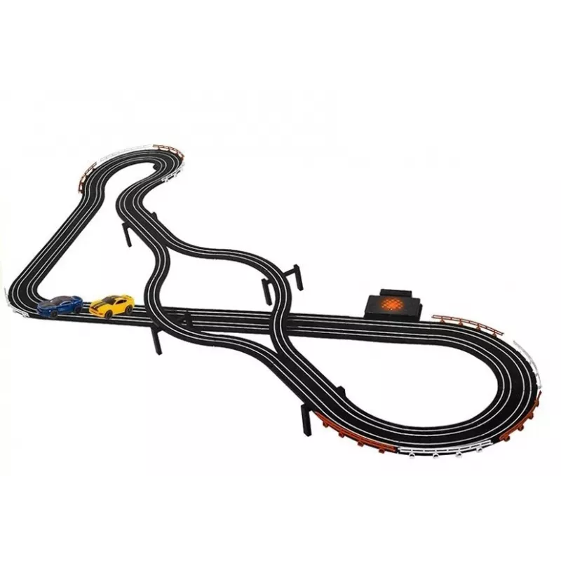 LEAN TOYS Rennstrecke 2 Autos Controller Slotcars