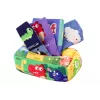 LEAN TOYS Weiche Taschentuchbox mit 6 Stoffen und 3 raschelnden bunten Tüchern
