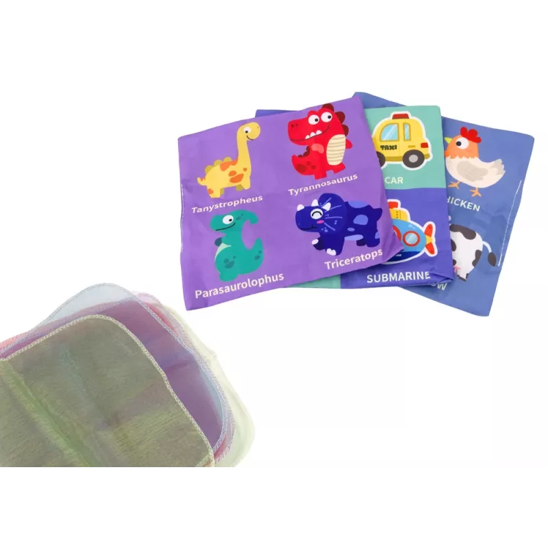 LEAN TOYS Weiche Taschentuchbox mit 6 Stoffen und 3 raschelnden bunten Tüchern