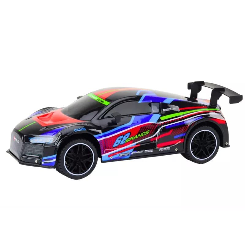 LEAN TOYS RC Sportwagen 1:10 25km/h Lichter Schwarz