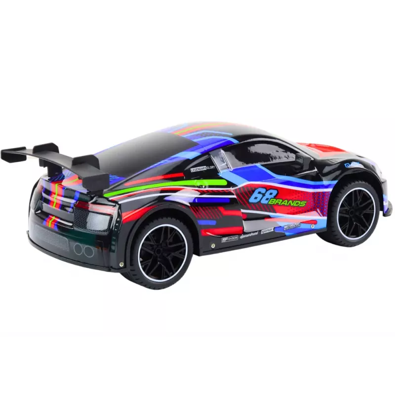 LEAN TOYS RC Sportwagen 1:10 25km/h Lichter Schwarz