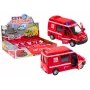 LEAN TOYS Feuerwehrauto 1:32 mit öffnenden Türen, Licht und Sound, Antrieb, Rot