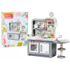 LEAN TOYS Traumküche für Kinder mit Licht, Geräuschen, Dampf und Zubehör, Grau