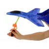 LEAN TOYS Styropor Kampfflugzeug mit blauer Schleuderstartvorrichtung