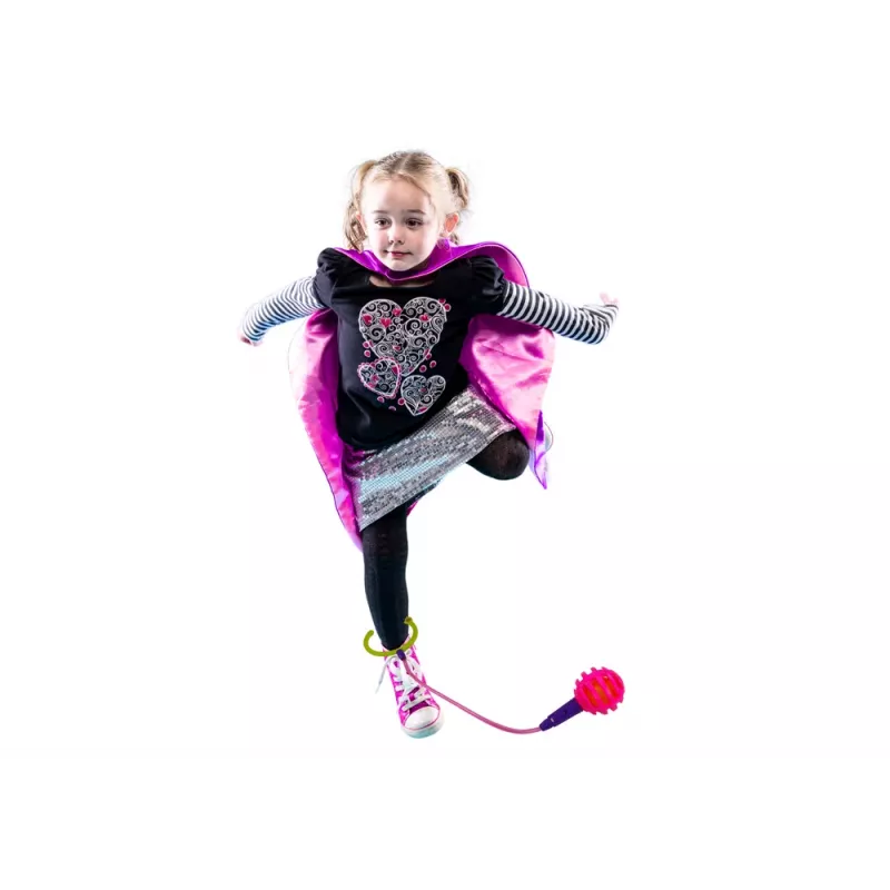 LEAN TOYS Skipper Hula Hop Springseil, Pink, LED