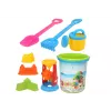 LEAN TOYS Sandspielzeug-Set, Eimer, Sandmühle, Gießkanne, bunte Formen