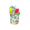 LEAN TOYS Sandspielzeug-Set, Eimer, Sandmühle, Gießkanne, bunte Formen